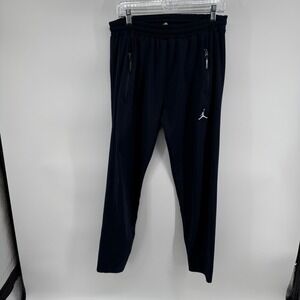 Jordan Mens Black Track Pants Joggers Athletic Zip Pockets Size L